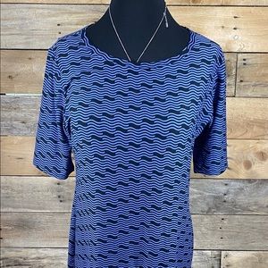 Lularoe Julia, blue and black dress. xlarge